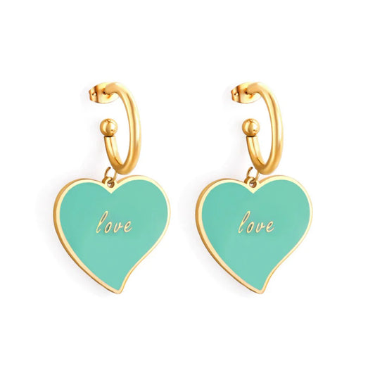 Turquoise LOVE earrings