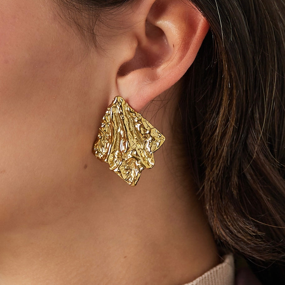 NEW Mia Textured Gold Statement earrings