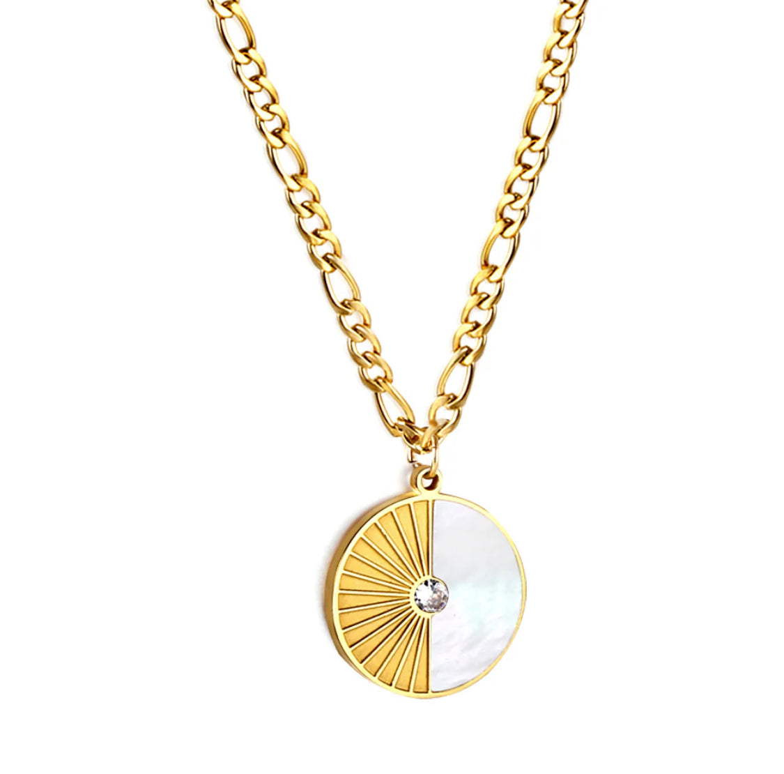 Half Mother of Pearl and Gold pendant