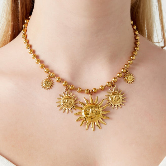 NEW Sun charms ball necklace - gold or silver