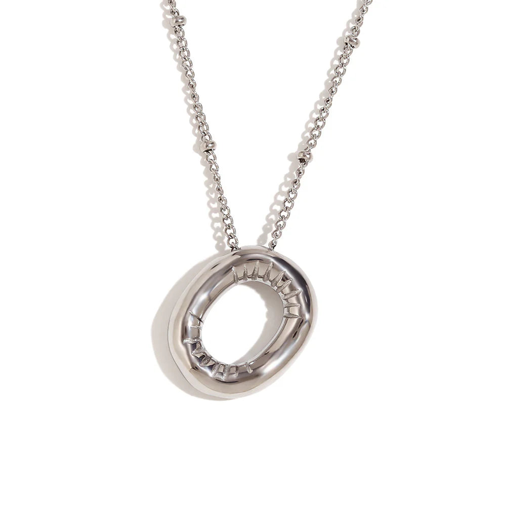 NEW Bubble initial pendant necklace - Silver