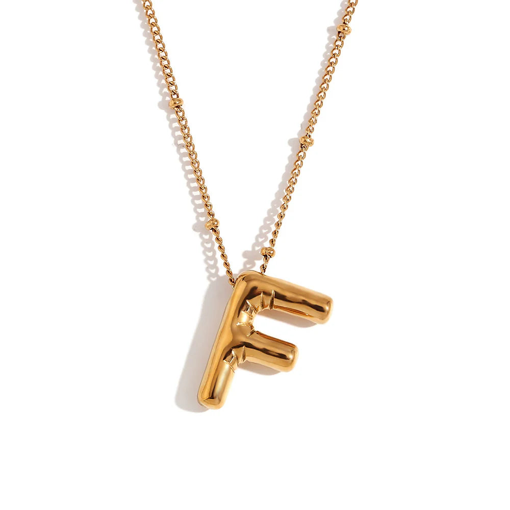 NEW Bubble Initial Pendant Necklace - Gold