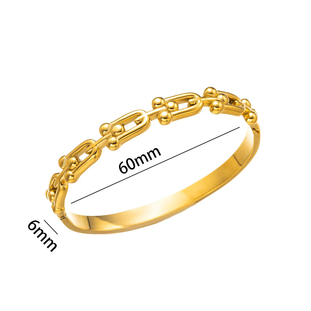 NEW Horseshoe buckle gold bangle bracelet