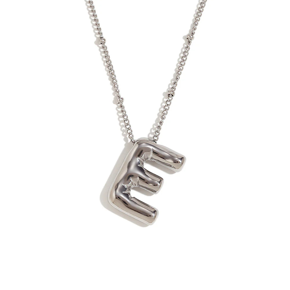 NEW Bubble initial pendant necklace - Silver