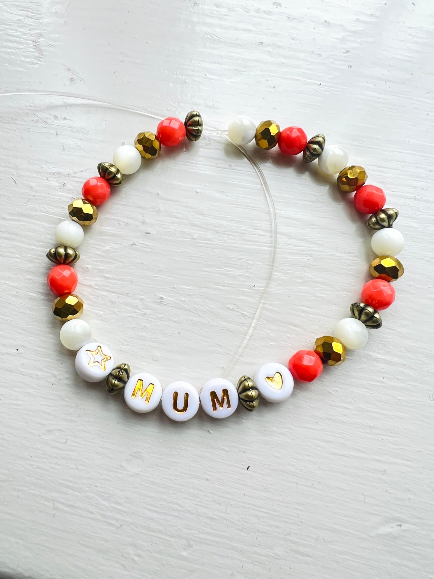 Coral personalised handmade bracelets