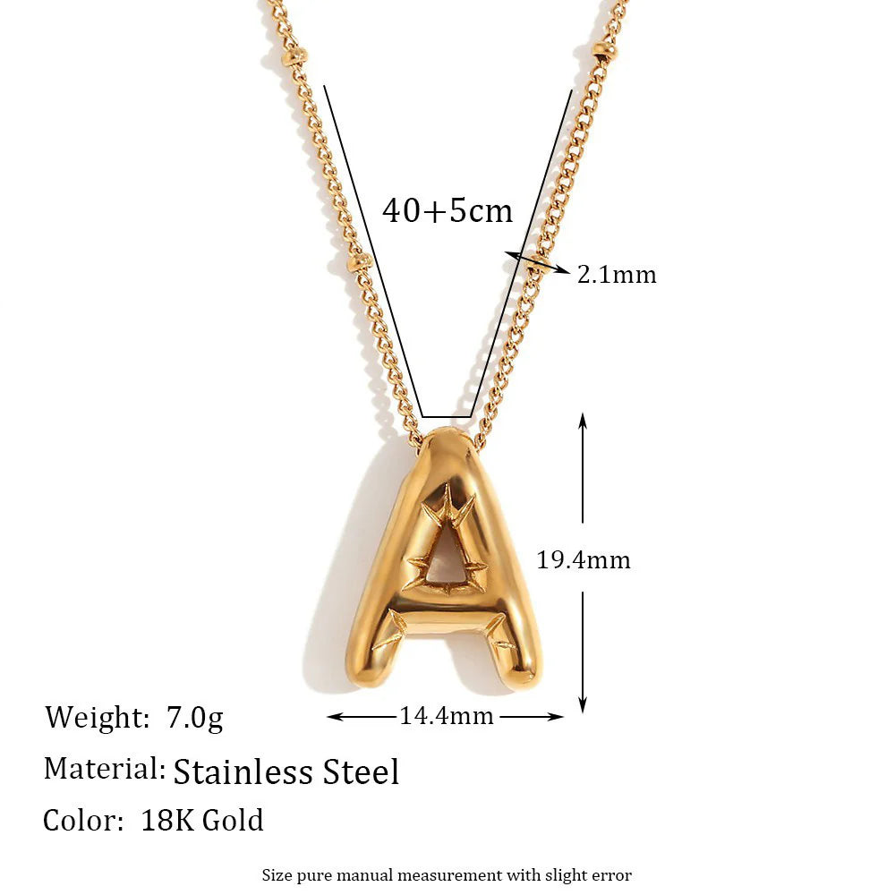 NEW Bubble Initial Pendant Necklace - Gold