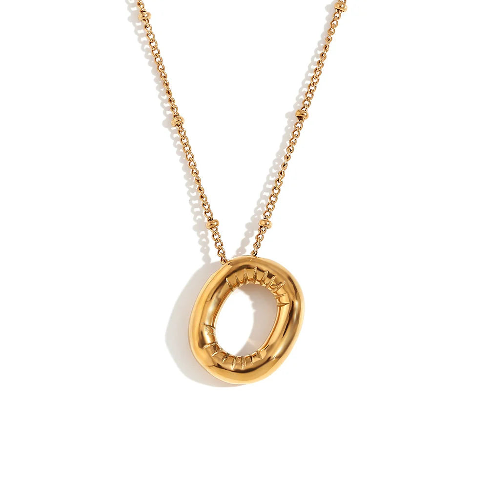 NEW Bubble Initial Pendant Necklace - Gold