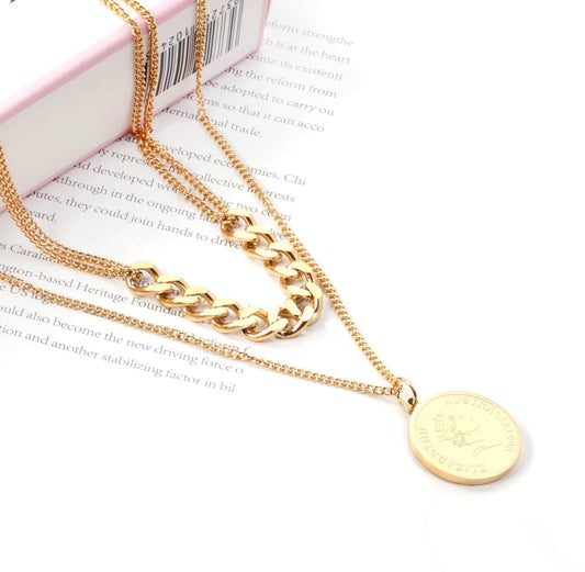 Therese Gold Double layer coin necklace