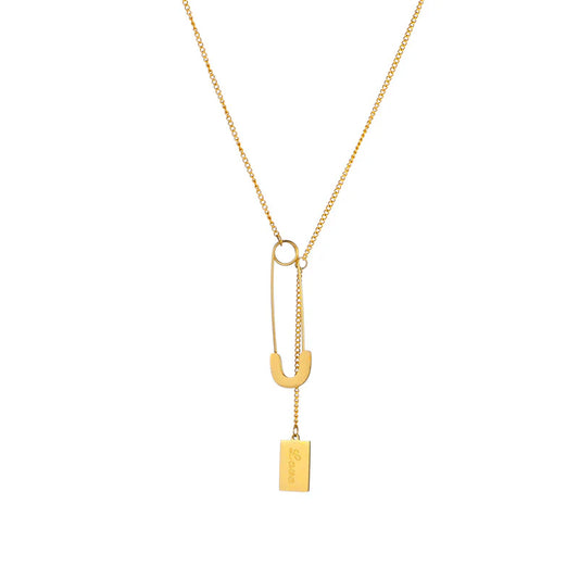 Paperclip lariat necklace