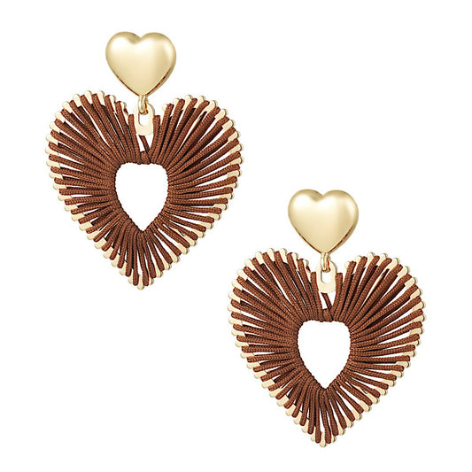 NEW Imogen Fabric Heart Statement Earrings