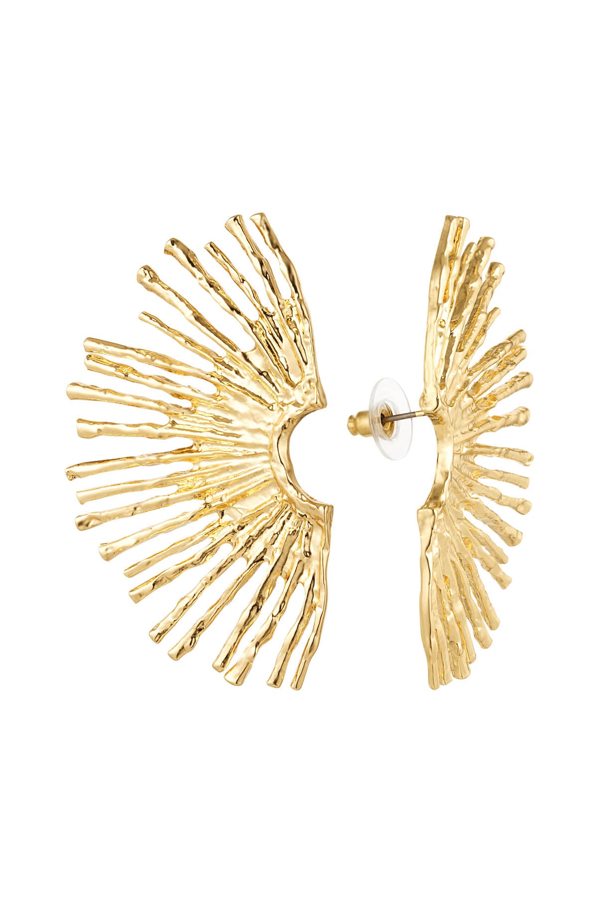 NEW Freya Fan Statement Starburst Gold Earrings