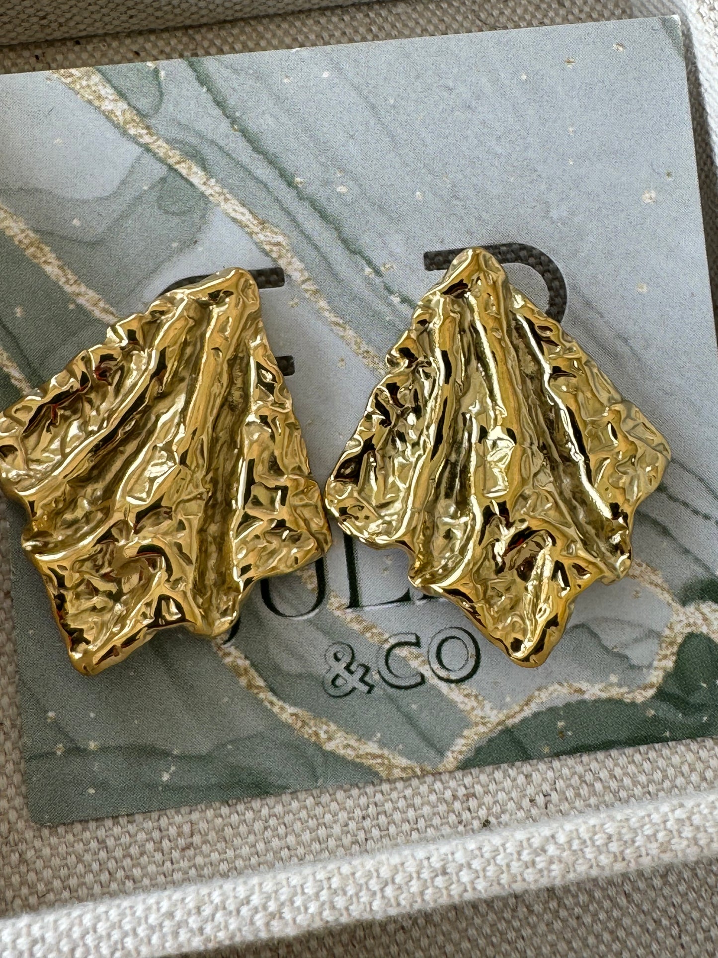 NEW Mia Textured Gold Statement earrings