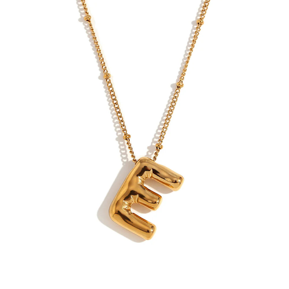 NEW Bubble Initial Pendant Necklace - Gold