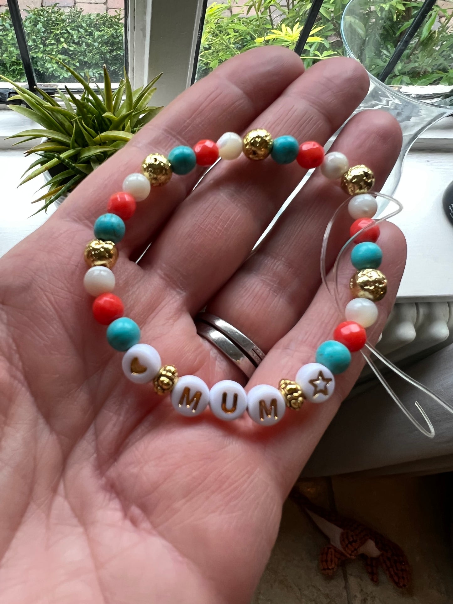 Coral personalised handmade bracelets