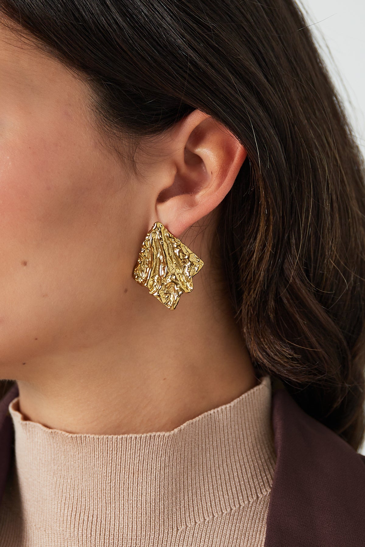 NEW Mia Textured Gold Statement earrings