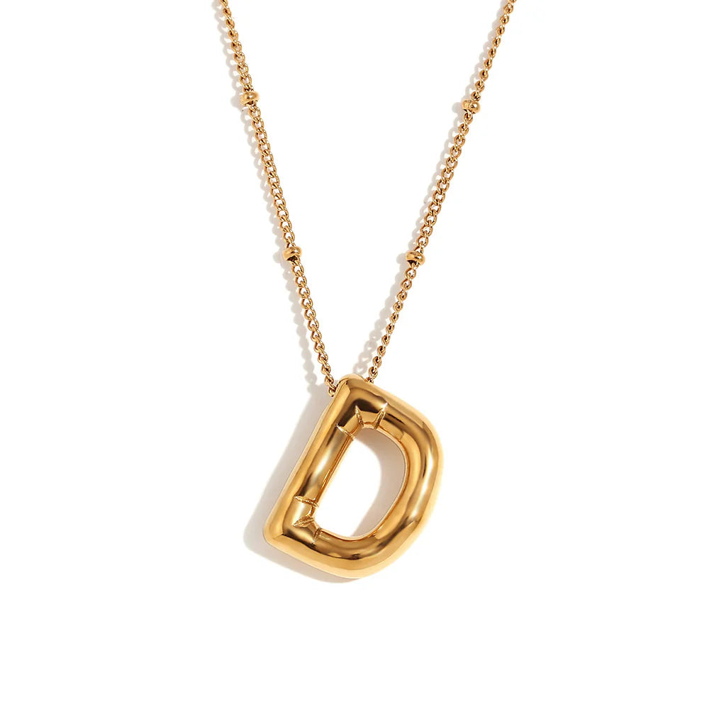 NEW Bubble Initial Pendant Necklace - Gold