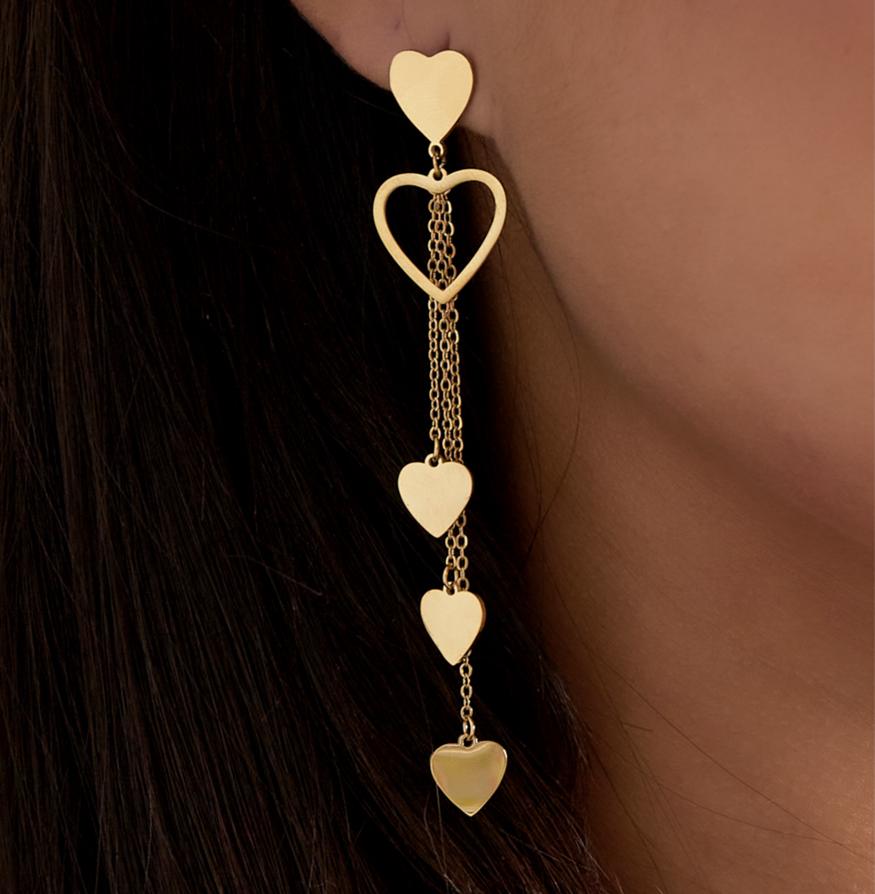 NEW Sienna Heart Drop earrings - gold or silver