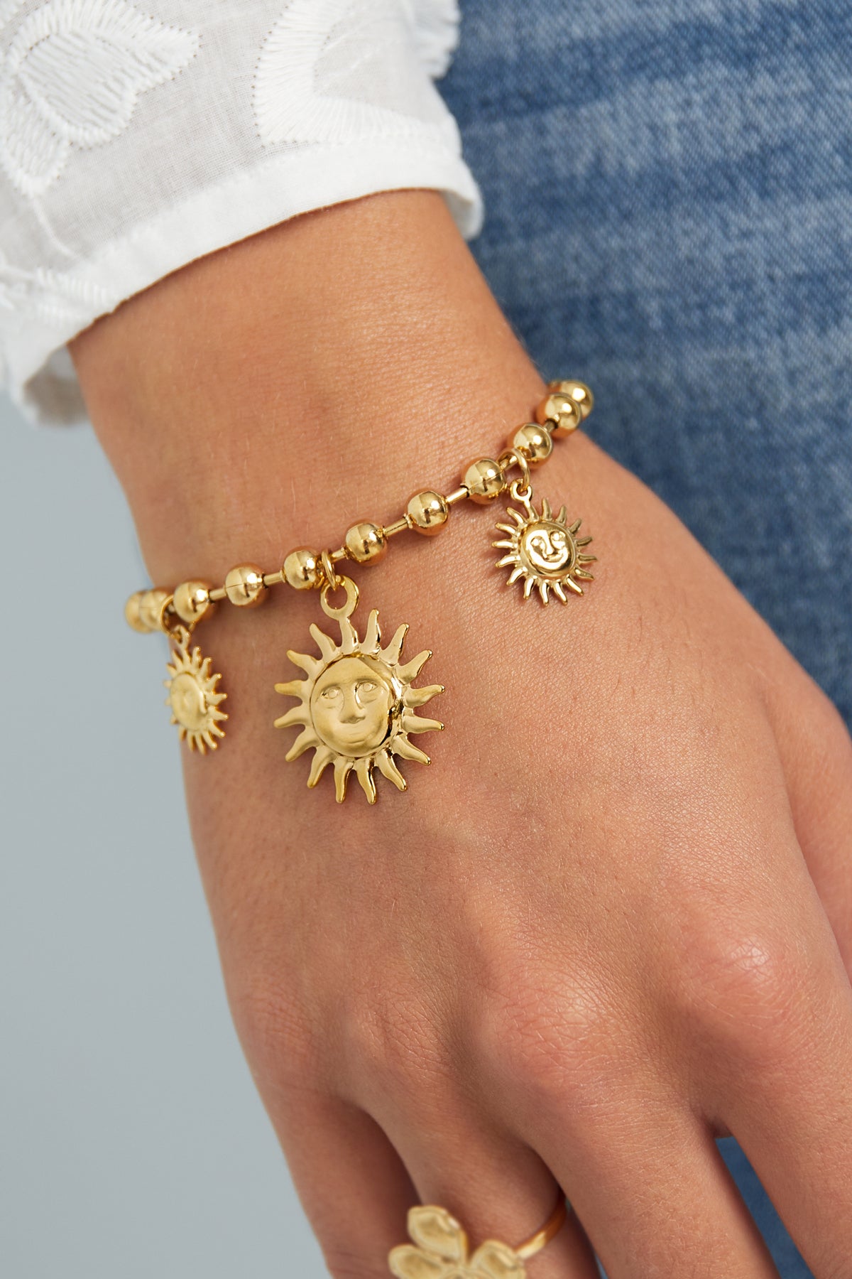 NEW Sun Cherry charms gold necklace