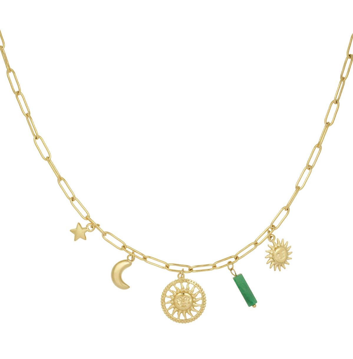 NEW Emerald Sun charms necklace