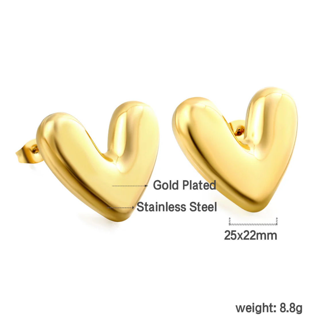 Chunky Heart Bubble Earrings